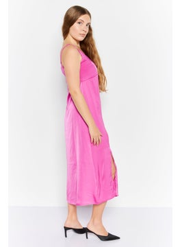 French Connection Women Solid Midi Casual Dress, Pink  - Image 2