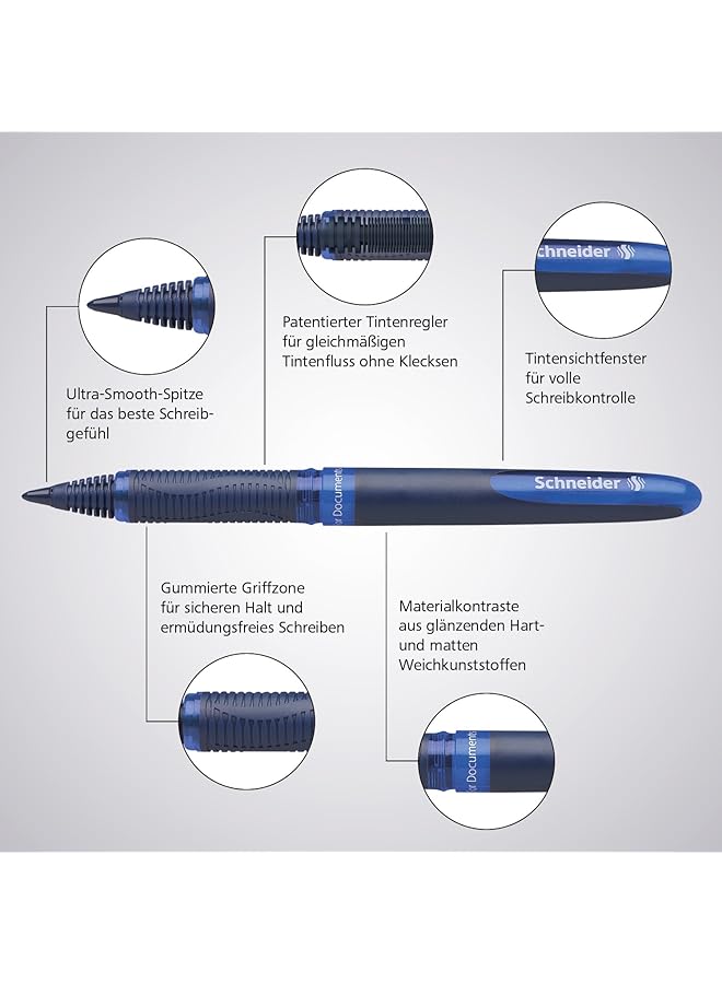 Schneider One Business Rollerball Pen 0.6 Mm Line Width And Ultra Smooth Tip Made In Germany 1 Blister Card Black  - Image 5