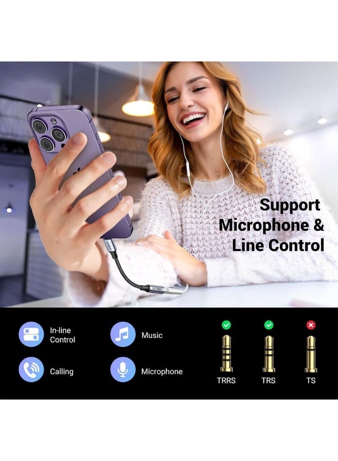 محول سماعات رأس 2 حزمة لشهادة Apple MFI Lightning إلى 3.5 مم متوافق مع iPhone 14/14 Pro/14 Max /14 Pro Max iPhone 13/12 سلسلة iPad Pro iPhone - Image 2