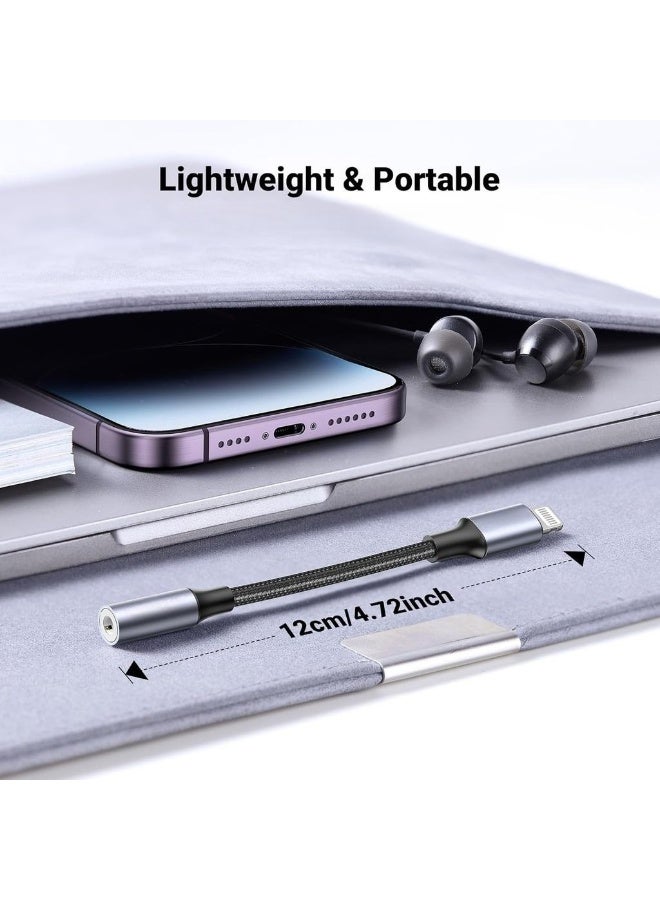 محول سماعات رأس 2 حزمة لشهادة Apple MFI Lightning إلى 3.5 مم متوافق مع iPhone 14/14 Pro/14 Max /14 Pro Max iPhone 13/12 سلسلة iPad Pro iPhone - Image 5