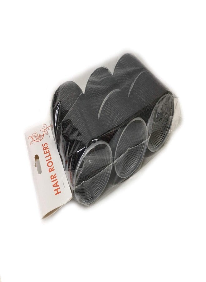 ذي يو إم 24 مجموعة من 6 بكرات شعر فائقة الحجم ذاتية التثبيت، مثالية لتصفيف الشعر الاحترافي في الصالونات - بكرات كبيرة تمنح الشعر الطويل كثافة (أسود) - Image 2