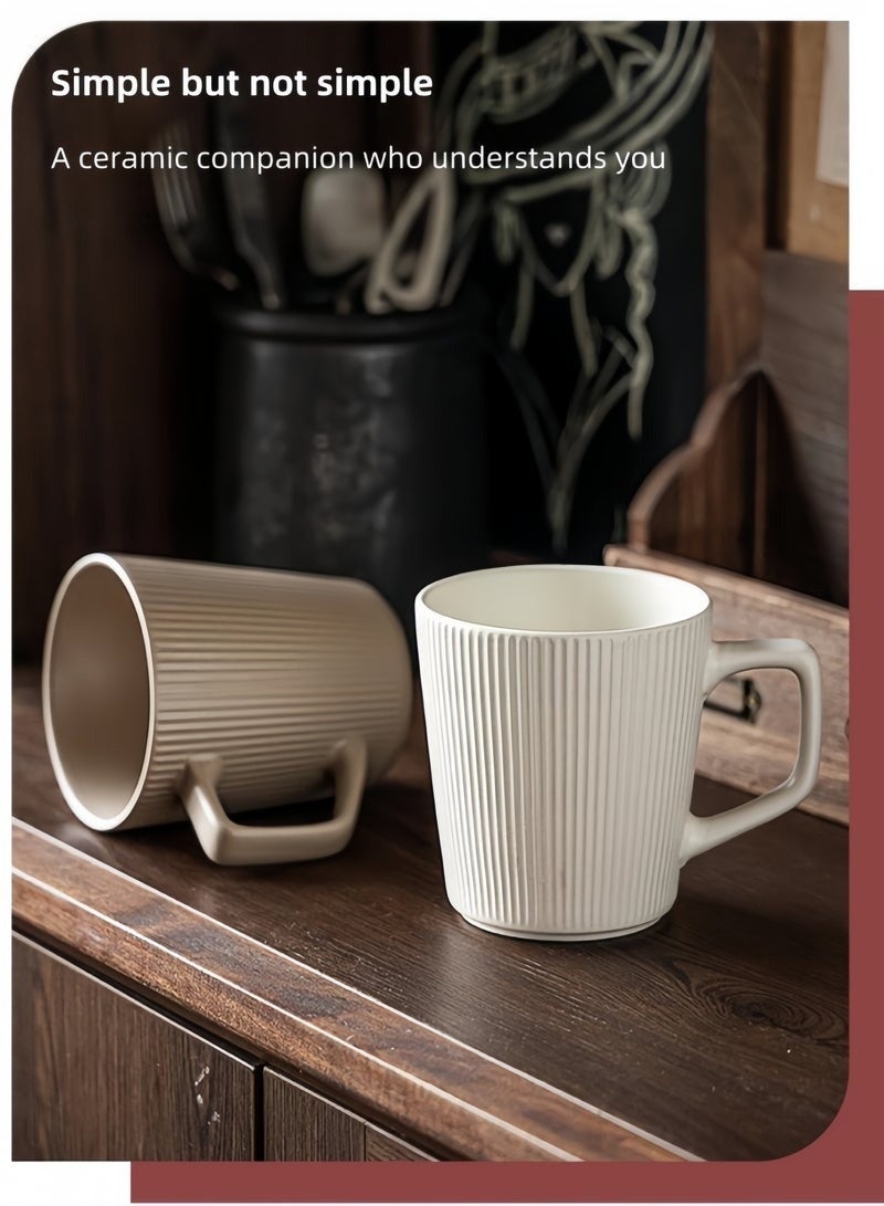 Newest 14oz/400ml Porcelain Coffee Mug, Set of 4, Mug, Large Ceramic Mug Set with Handles for Man, Wife, Dad, Mom, Boyfriend, Modern Coffee Mugs for Tea, Latte, Cappuccino, Cocoa, Dishwasher and Microwave Safe - Image 4