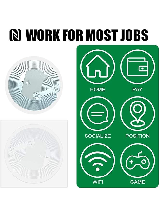 erorex Nfc Cards Patch 50Pcs Nfc Tags Nfc Stickers Ntag216 Rewritable Nfc Tag Nfc Coin Cards Compatible For Tagmo And Amiibo Nfc Enabled Mobile Phones And Devices - Image 4