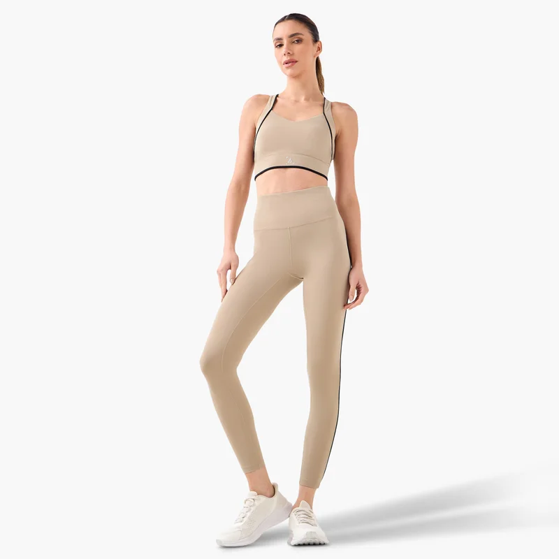 ADOT by Splash Contrast Piping Detail Sports Bra with Cross Back Strap