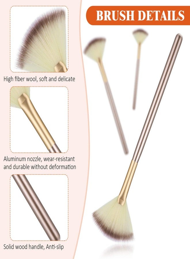 Maitys 9 Pieces Facial Fan Mask Brushes, Soft Facial Applicator Brushes Tools for Peel Glycolic Makeup for Mud Cream(Champagne) - Image 3