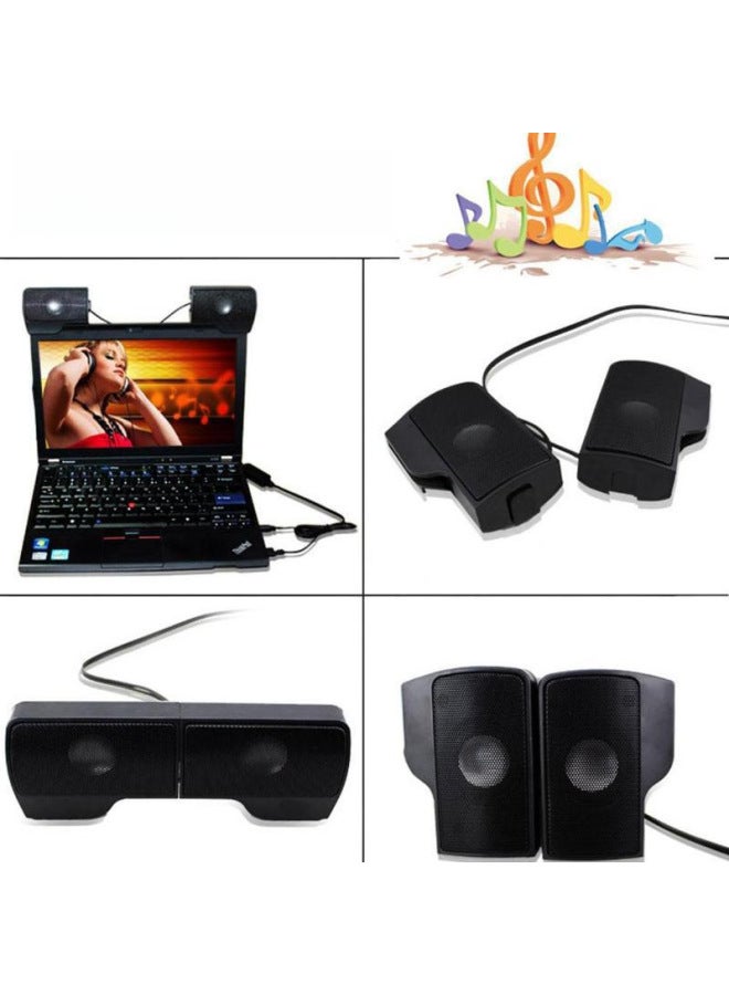 نيوترل مكبر صوت مصغر مزود بمشبك يو إس بي 2.0، مكبر صوت محمول لسطح المكتب والكمبيوتر المحمول، مع مضخم صوت فرعي، هدية مثالية - Image 3