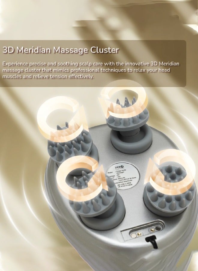 Zero Beyond Wellness Zero Healthcare Clingy 3D Meridian Scalp Massager, Head Massager - Rechargeable, 3 Massage Modes, Portable (Rose Gold) - Image 2