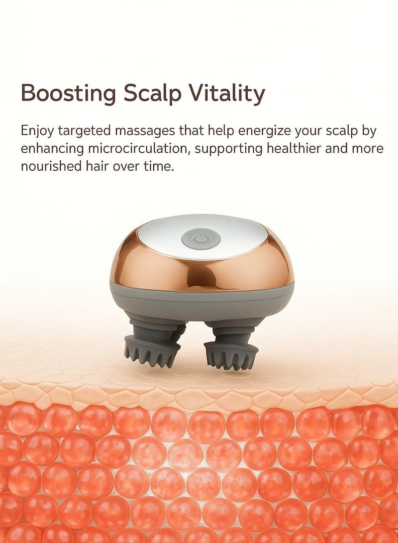 Zero Beyond Wellness Zero Healthcare Clingy 3D Meridian Scalp Massager, Head Massager - Rechargeable, 3 Massage Modes, Portable (Rose Gold) - Image 5