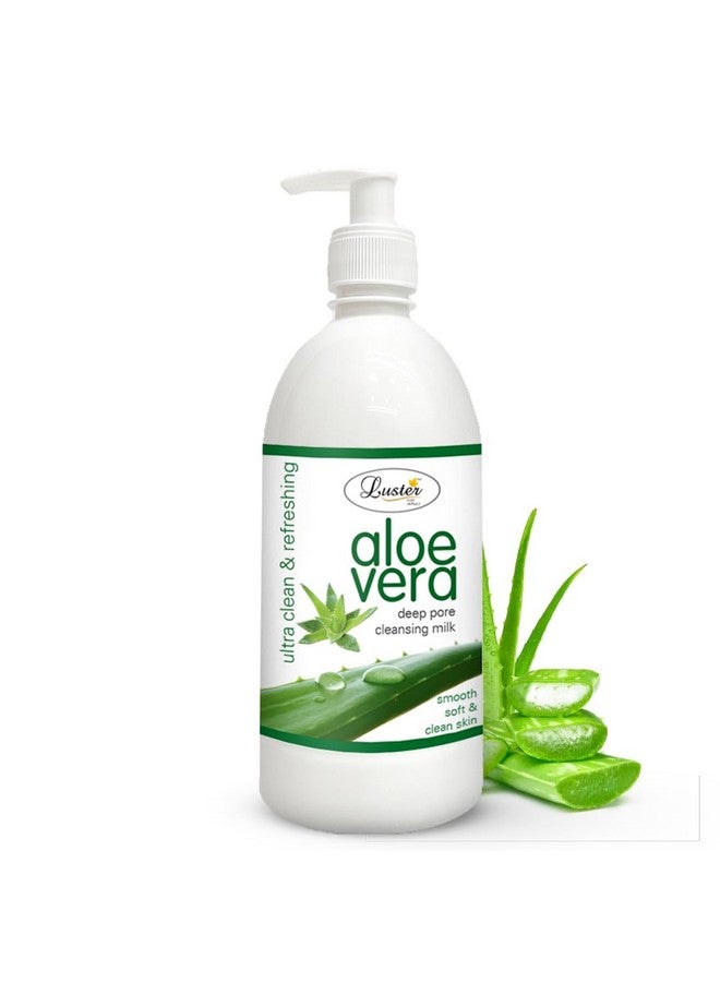 Luster Aloe Vera Cleansing Milk | Enriched With Natural Extracts | Ultra Clean & Refreshing | Cleansing Milk For Face Makeup Remover (Paraben & Sulfate Free) - 500 ml - Image 1
