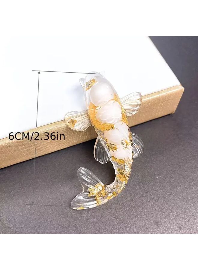 Koi Golden Foil Crystal Glue Dropping Fish Ornament Desktop Car Home Office Decor - Image 3