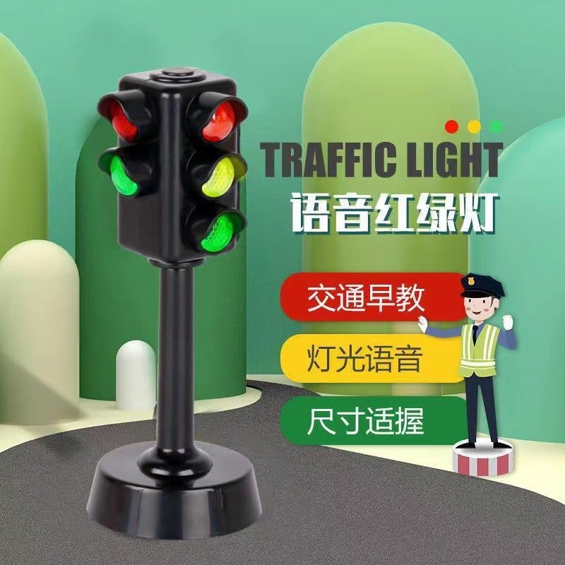 Loquat 100-Piece Alloy Car Toy Set Traffic light 【light can sound】 comes with battery