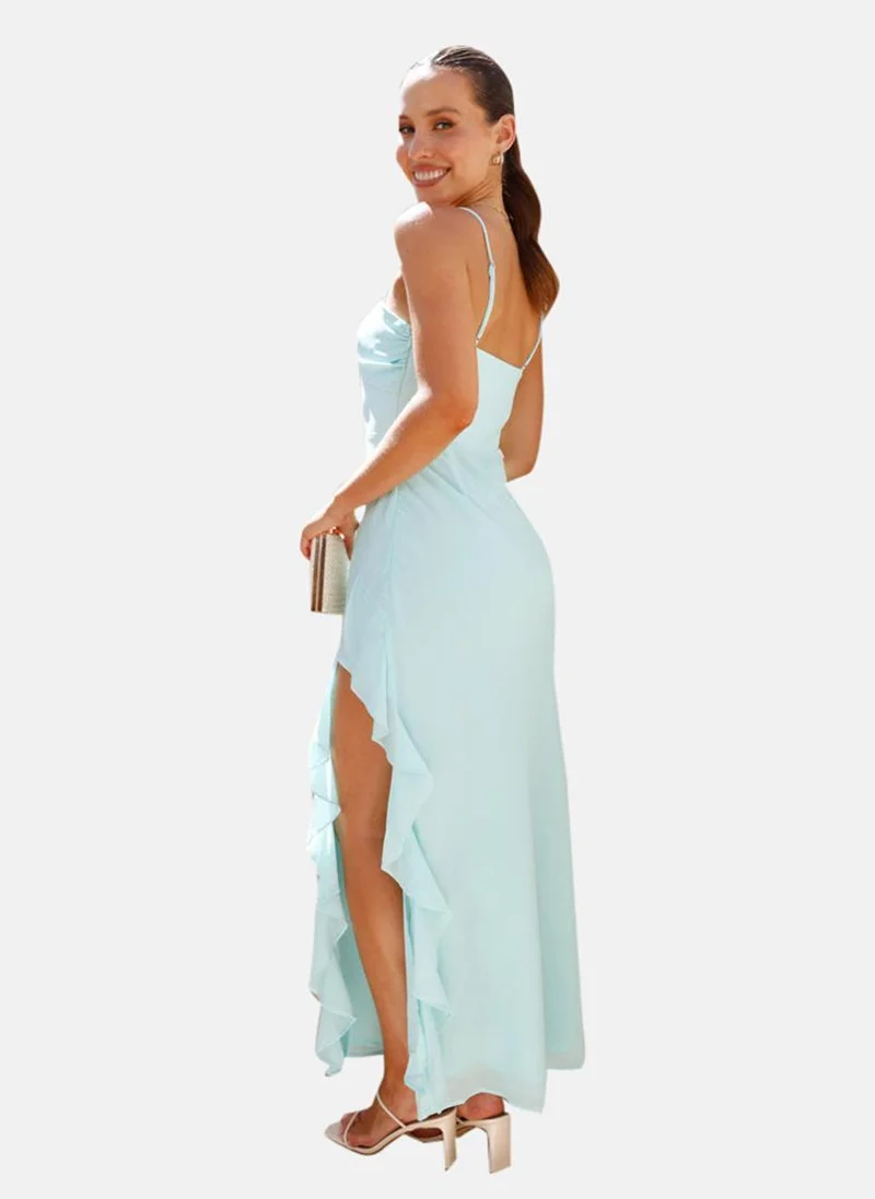 YUNIQEE Aqua Chiffon Dress