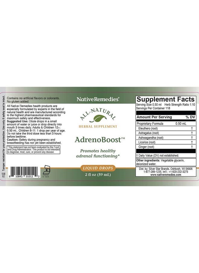 Native Remedies AdrenoBoost - All Natural Herbal Supplement for Adrenal Support, 2 Fl oz.  - Image 5