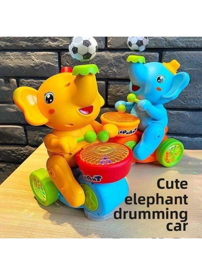 Baby Toy 0-1 Year Old Coax Baby Artifact 2 Years Old 3 Sound Will Move 6 Months 8 Months Old 9 Baby Head Up Practice-Color:Blowing The Ball And Drumming Elephant 【orange】 Battery Version + Screwdriver - Image 3