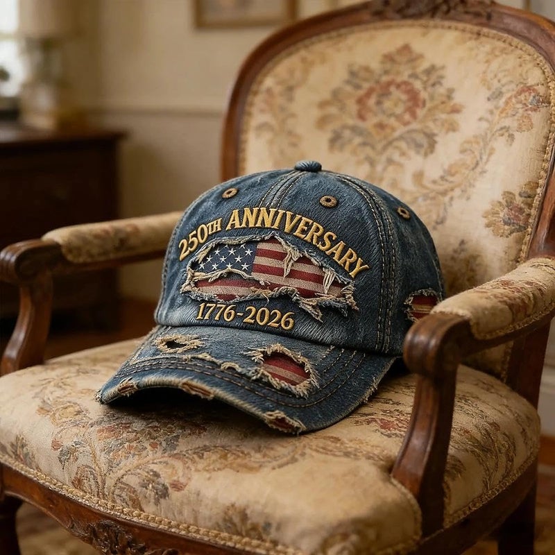 Yuonry USA 250th Anniversary Distressed Casual Cap,Patriotic Theme 1776-2026 Commemorative Baseball Cap,Traditional American Tribute Hat Gift Honoring Patriots & Veterans Blue - Image 4
