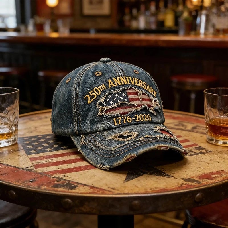 Yuonry USA 250th Anniversary Distressed Casual Cap,Patriotic Theme 1776-2026 Commemorative Baseball Cap,Traditional American Tribute Hat Gift Honoring Patriots & Veterans Blue - Image 5