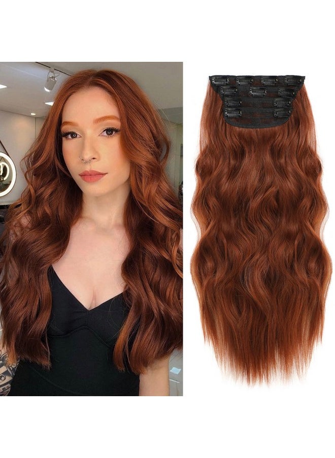 Clip In Curly Hair Extensions 4Pcs Long Wavy Synthetic Thick Hairpieces With Fiber Double Weft For Women Hair Full Head (20 Inch, Auburn) - pzsku/ZC4375BAEC2E8B41538ABZ/45/_/1733730337/15e6e239-6f56-4c71-a534-252478a80b3c