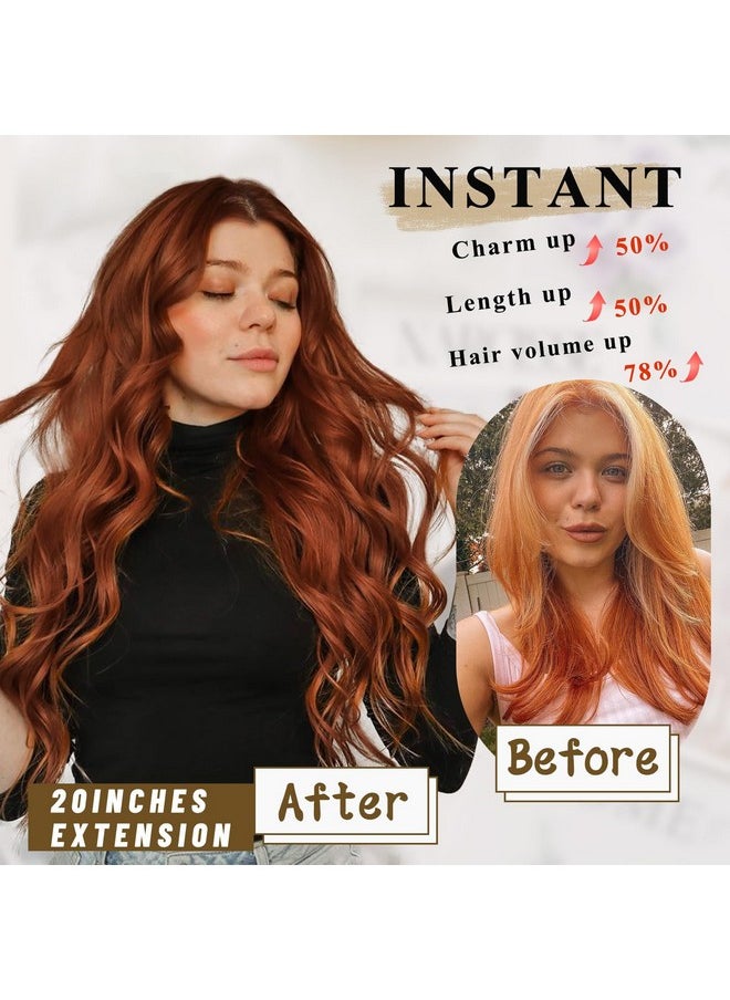 Clip In Curly Hair Extensions 4Pcs Long Wavy Synthetic Thick Hairpieces With Fiber Double Weft For Women Hair Full Head (20 Inch, Auburn) - pzsku/ZC4375BAEC2E8B41538ABZ/45/_/1733730381/c546c762-4787-4b5d-a7a4-6569df5ad5f6