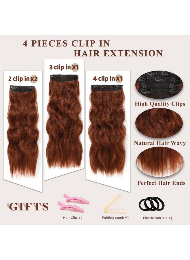 Clip In Curly Hair Extensions 4Pcs Long Wavy Synthetic Thick Hairpieces With Fiber Double Weft For Women Hair Full Head (20 Inch, Auburn) - pzsku/ZC4375BAEC2E8B41538ABZ/45/_/1733730385/1a3a392e-69f1-4f0b-a2d9-4759e025120d