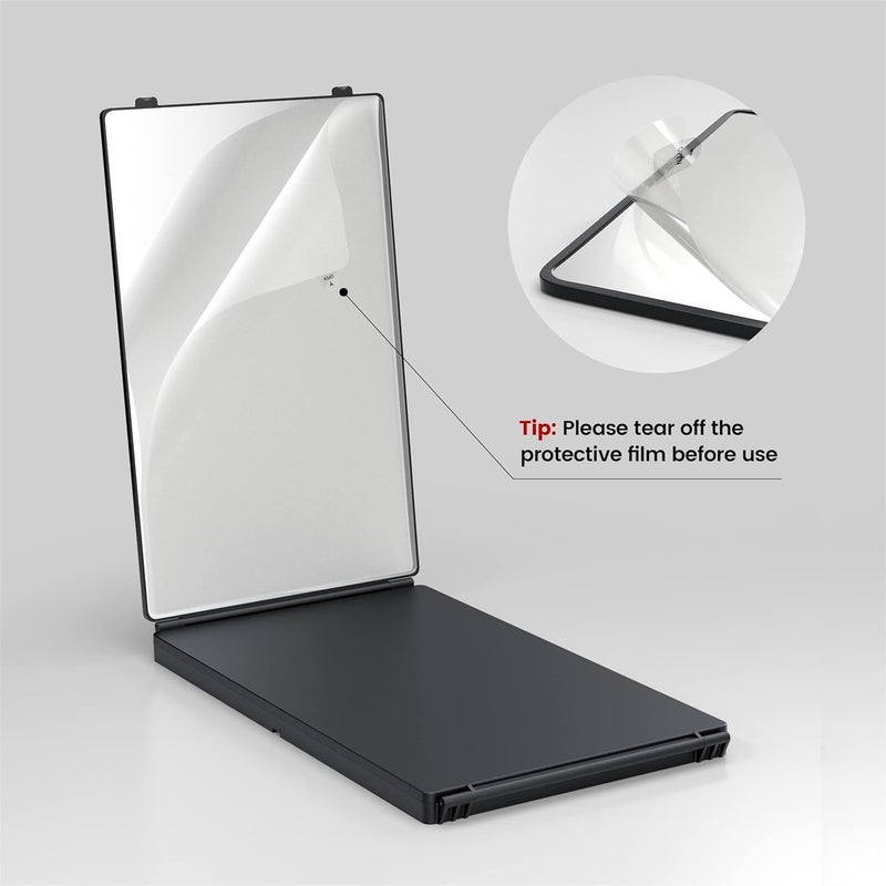 JUSRON 3 Way Mirror for Self Hair Cutting, 360° Trifold Barber Mirror to See Back of Head, DIY Haircut Tool for Hair Coloring, Braiding & Shaving, Black - Image 3