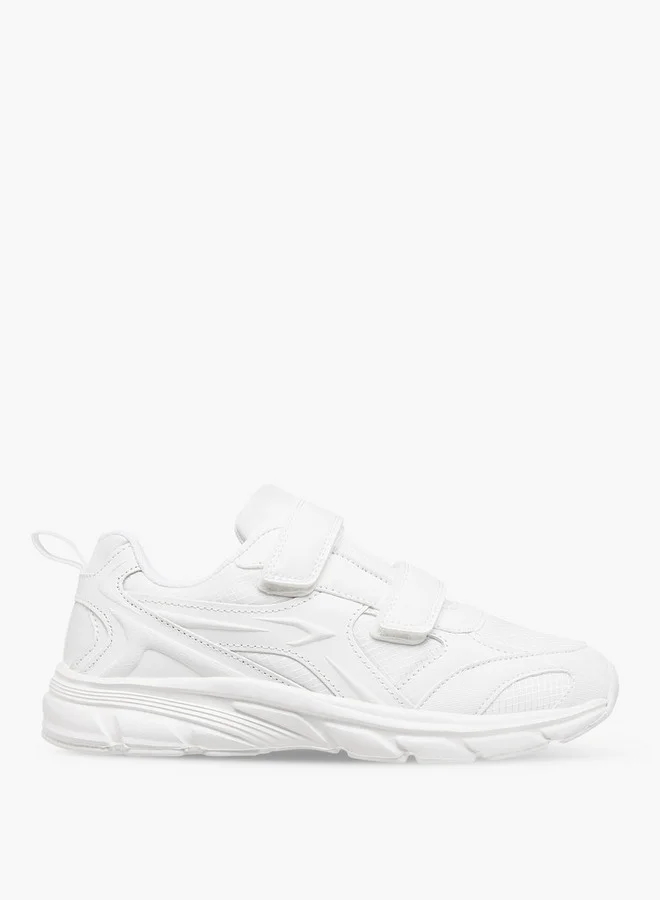 Dash Panelled School Shoes with Hook and Loop Closure