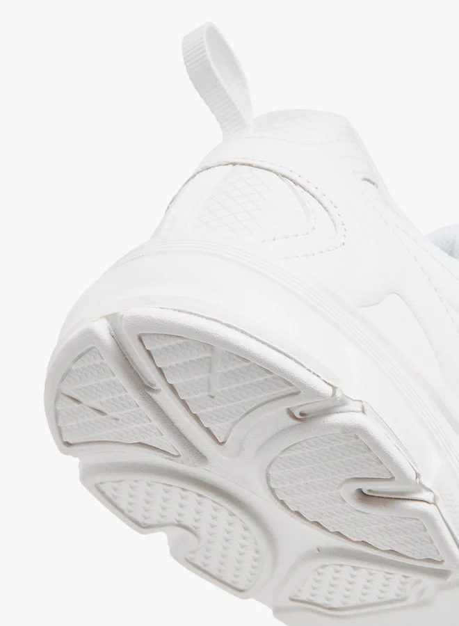 Dash Panelled School Shoes with Hook and Loop Closure
