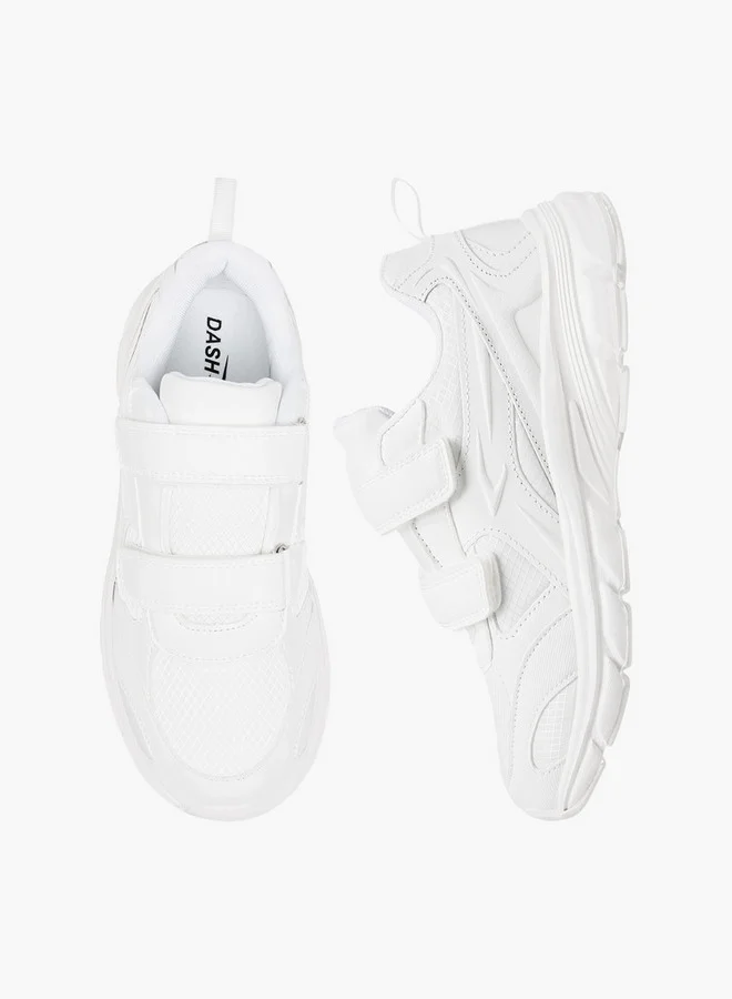 داش Panelled School Shoes with Hook and Loop Closure