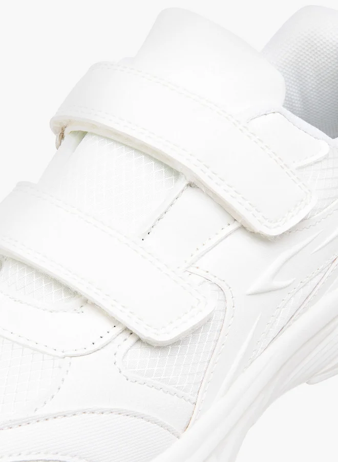 Dash Panelled School Shoes with Hook and Loop Closure
