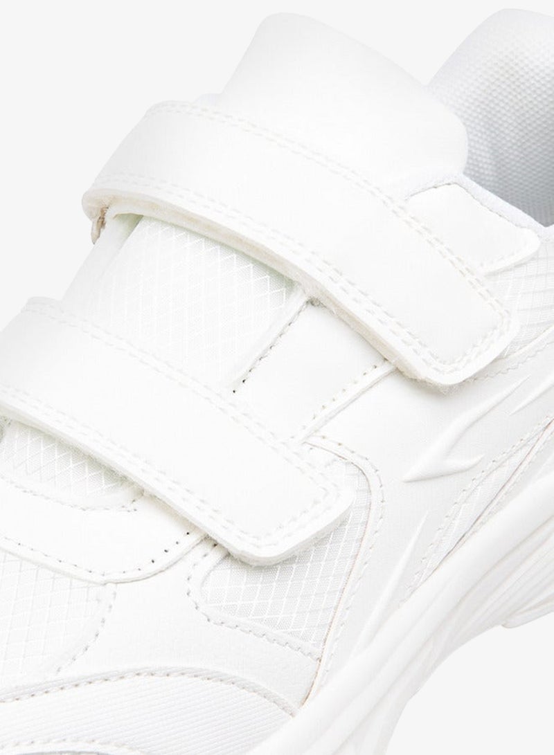 Dash Panelled School Shoes with Hook and Loop Closure - Image 4