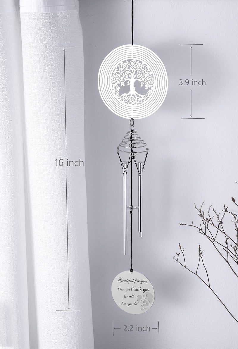 LEAVORES Thank You Wind Chimes with Tree of Life Wind Spinner for Women, Teacher, Family, Friends - Appreciation Gifts for Coworkers - Ideal Hostess/ Gratitude Gifts - Image 4