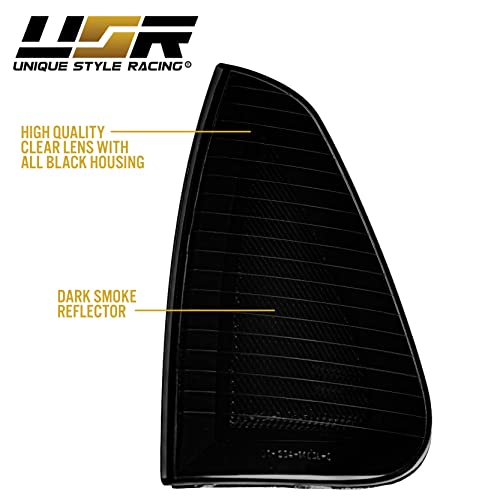 USR UNIQUE STYLE RACING USR DEPO Charger Turn Signal Lights - Black/Smoke Front Corner Lamps (Left + RIght) Compatible with 2006-2010 Dodge Charger Sedan (Smoked Lens) - Image 5