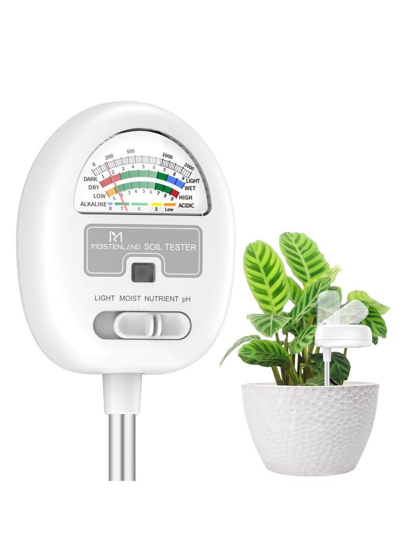 عام مقياس رطوبة التربة ، اختبار درجة الحموضة 4 في 1 في 1 ، الرطوبة/الخفيفة/العناصر الغذائية/مقياس الأس الهيدروجيني للحدائق ، العشب ، الزراعة ، استخدام النباتات الداخلية والخارجية ، لا توجد بطاريات مطلوبة ، هدايا لمحبي النباتات - Image 1