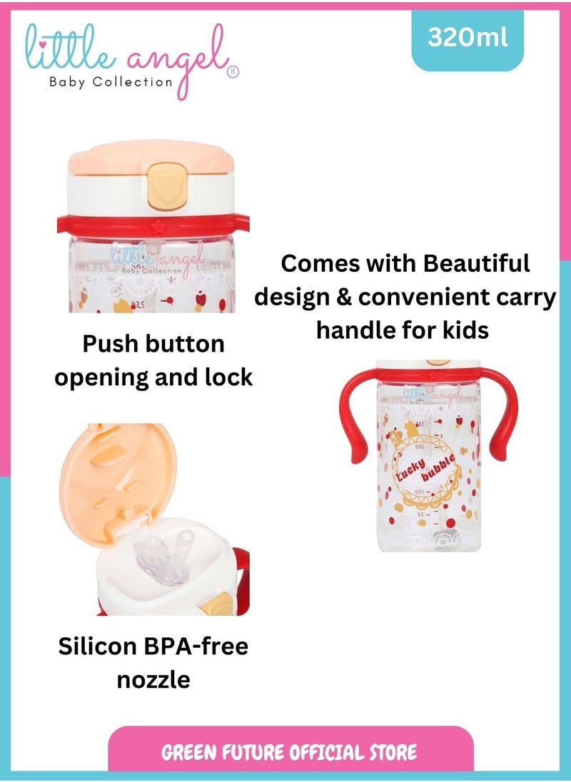 Little Angel Little Angel Baby Collection 320ml Water Bottle with Leak-Proof Lid, Durable Straw for School, Sports & Outdoor Activities - Red  - Image 3