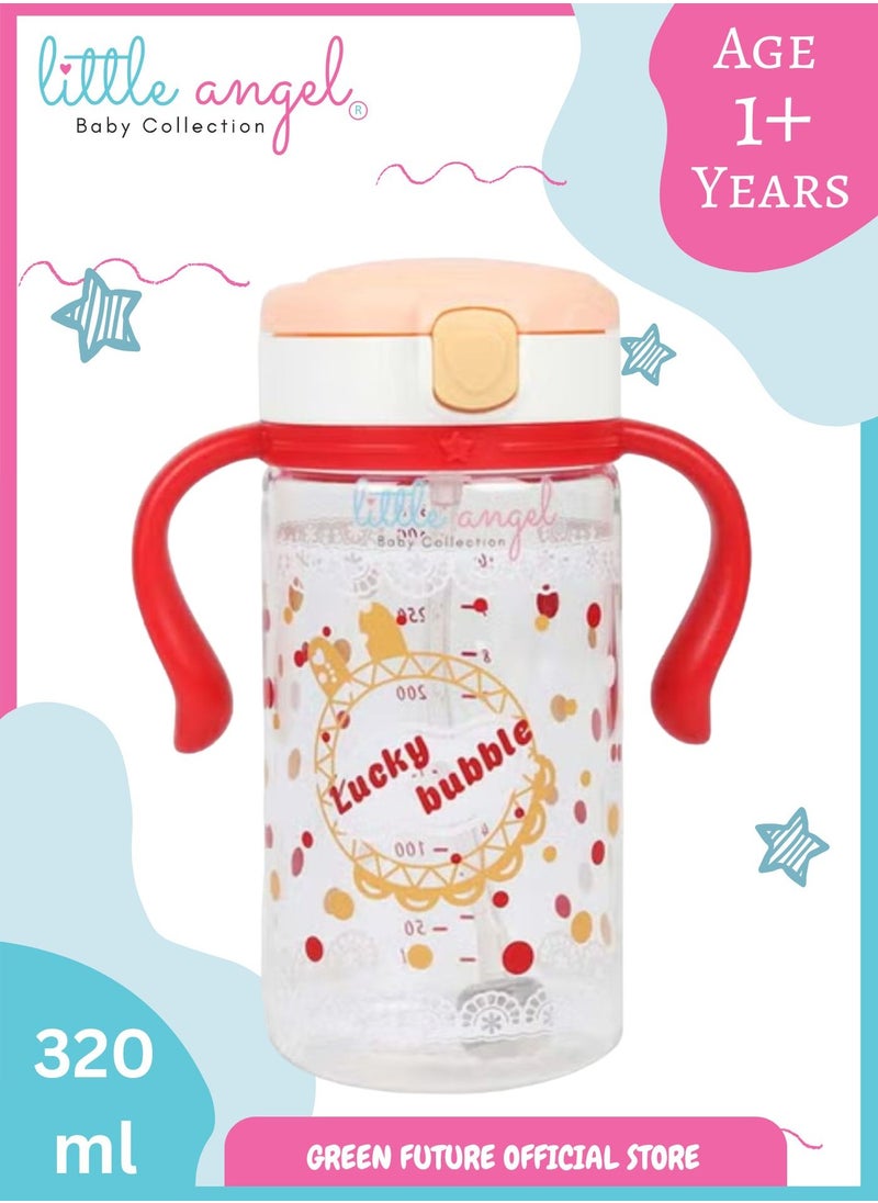 Little Angel Little Angel Baby Collection 320ml Water Bottle with Leak-Proof Lid, Durable Straw for School, Sports & Outdoor Activities - Red  - Image 1