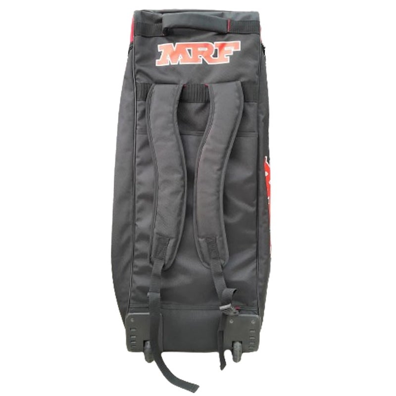 AASHRAY حقيبة كريكيت M*R*F VK-18 للكتف والعجلات، قماش ثقيل عالي الجودة، جيب مضغوط لعدد 2 مضرب، عجلات لسحب سهل، أحزمة مبطنة قابلة للتعديل. إصدار 2025 - Image 4