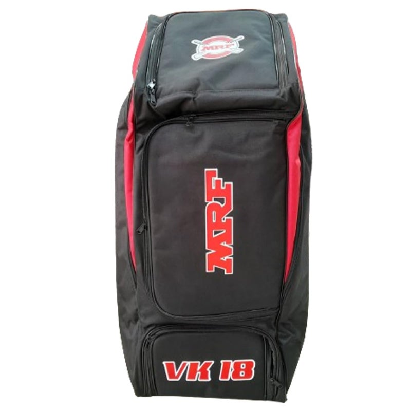 AASHRAY حقيبة كريكيت M*R*F VK-18 للكتف والعجلات، قماش ثقيل عالي الجودة، جيب مضغوط لعدد 2 مضرب، عجلات لسحب سهل، أحزمة مبطنة قابلة للتعديل. إصدار 2025 - Image 2