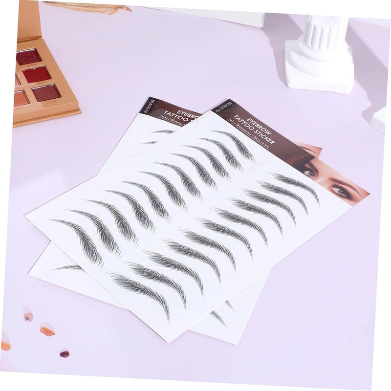 6sheets Eyebrow Transfer Stickers Realistic Temporary Tattoo for Precise Grooming and Shaping Black Application - Image 5