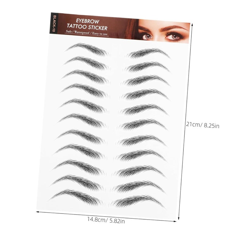 6sheets Eyebrow Transfer Stickers Realistic Temporary Tattoo for Precise Grooming and Shaping Black Application - Image 2