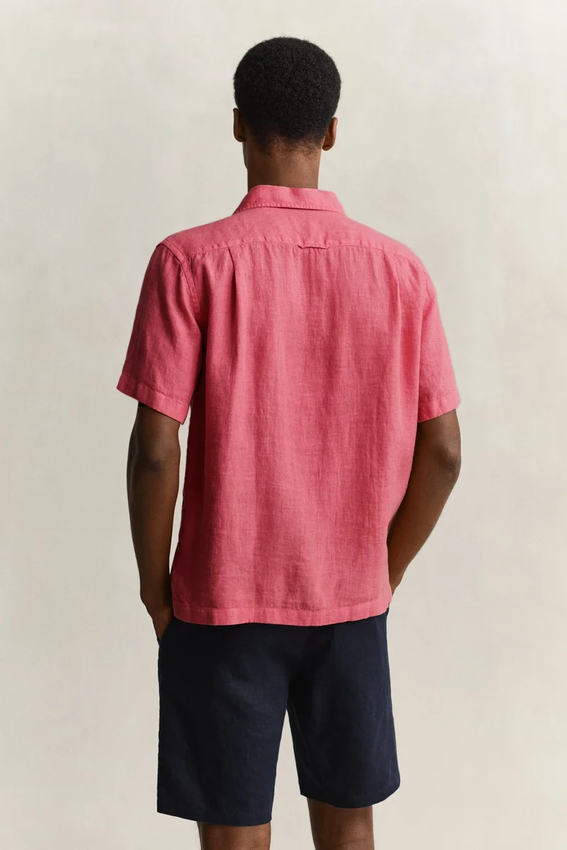 GANT  Regular Gmnt Dyed Linen Short SleeveCamp Shirt for Men | Best Price UAE