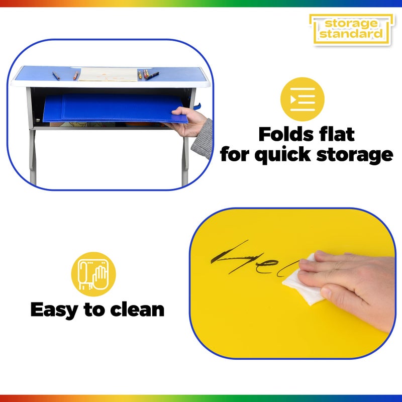 Storage Standard 16-Pack Desk Dividers for Students - Durable & Waterproof Plastic Study Carrel Divider, Classroom Folders Teacher Supplies, Easy-to-Clean Plastic Privacy Shield Boards for Student Desks - Image 5