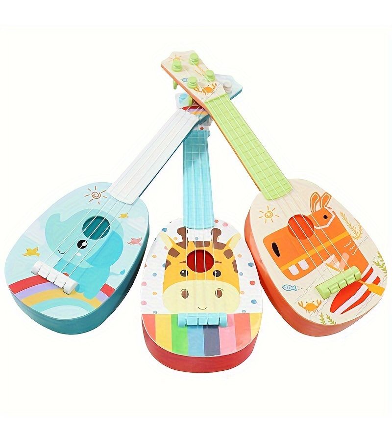 Mini Giraffe Ukulele Guitar Beginners Children Portable Musical Instrument Soft Strings Educational Toy Learn Basics Motor Skills Stage Performance - Image 5