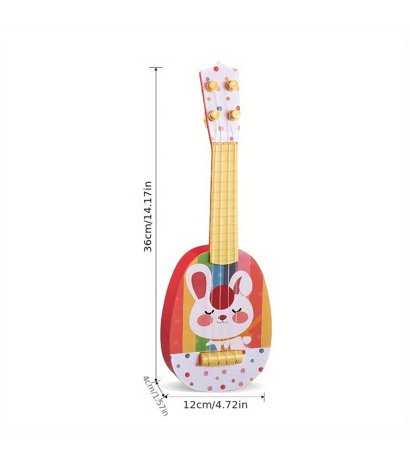 Mini Giraffe Ukulele Guitar Beginners Children Portable Musical Instrument Soft Strings Educational Toy Learn Basics Motor Skills Stage Performance - Image 3