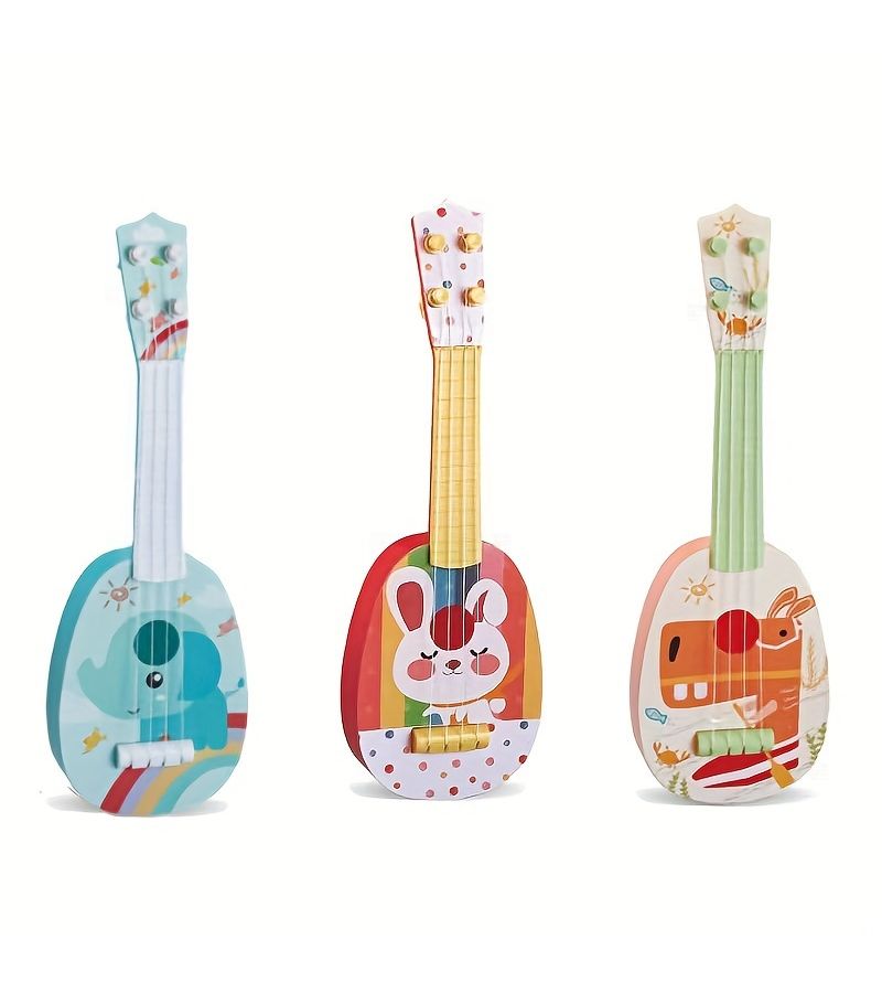 Mini Giraffe Ukulele Guitar Beginners Children Portable Musical Instrument Soft Strings Educational Toy Learn Basics Motor Skills Stage Performance - Image 4