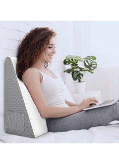 بيوينتي Wedge Pillow 12 Bed Wedge Pillow for Sleeping Acid Reflux After Surgery Triangle Pillow Wedge for Sleeping Gerd Snoring, Air Layer Wedge Cover|Memory Foam Top  - Image 2