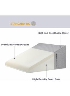 بيوينتي Wedge Pillow 12 Bed Wedge Pillow for Sleeping Acid Reflux After Surgery Triangle Pillow Wedge for Sleeping Gerd Snoring, Air Layer Wedge Cover|Memory Foam Top  - Image 4