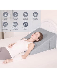 بيوينتي Wedge Pillow 12 Bed Wedge Pillow for Sleeping Acid Reflux After Surgery Triangle Pillow Wedge for Sleeping Gerd Snoring, Air Layer Wedge Cover|Memory Foam Top  - Image 3
