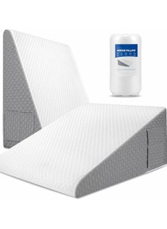 بيوينتي Wedge Pillow 12 Bed Wedge Pillow for Sleeping Acid Reflux After Surgery Triangle Pillow Wedge for Sleeping Gerd Snoring, Air Layer Wedge Cover|Memory Foam Top  - Image 1