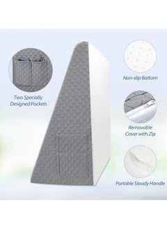 بيوينتي Wedge Pillow 12 Bed Wedge Pillow for Sleeping Acid Reflux After Surgery Triangle Pillow Wedge for Sleeping Gerd Snoring, Air Layer Wedge Cover|Memory Foam Top  - Image 5
