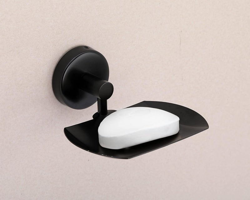 iSTAR Single Soap Holder for Bathroom Soap Stand for Wash Basin Soap Dish Holder Wall Mounted 304 Stainless Steel Bathroom Accessories Black Finish - Image 2