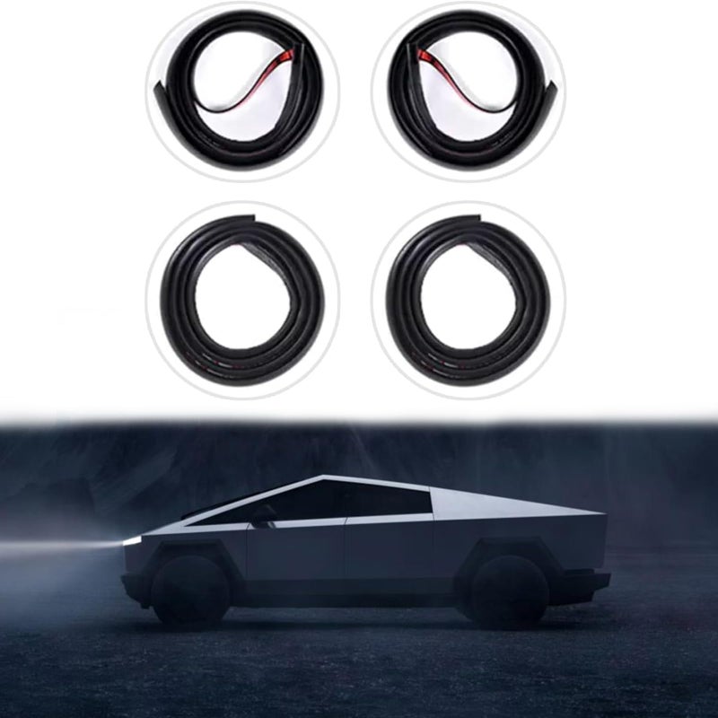 TSTESE 4 Pack Soundproof Sealling Strips Compatible with Tesla Cybertruck Cyber Truck 2024 2025 2023 Cyberbeast Accessories Door Seal Kit Soundproof Weather Draft Strip Wind Noise Reduction Sound Proofing - Image 2